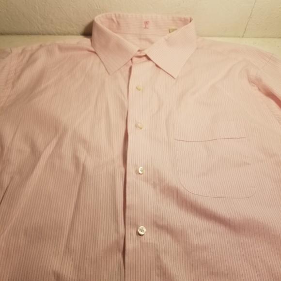 Tommy Bahama Pink Striped Mens Shirt Size 17 34-35 - Picture 2 of 8